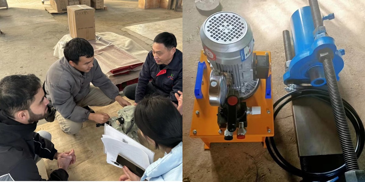 Customers and workers in the factory area